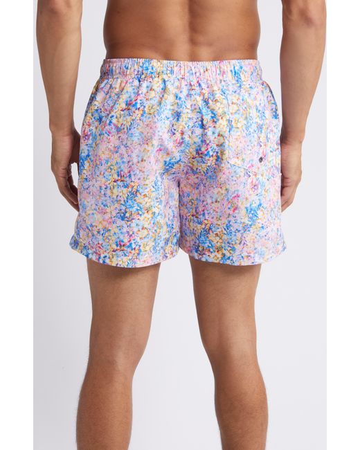 Boardies Blue Ditsy Floral Repreve Recycled Polyester Swim Trunks for men