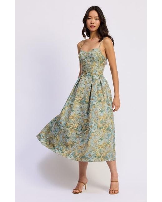 en saison blue floral dress Athena Chiffon Floral Print Dress main image 0