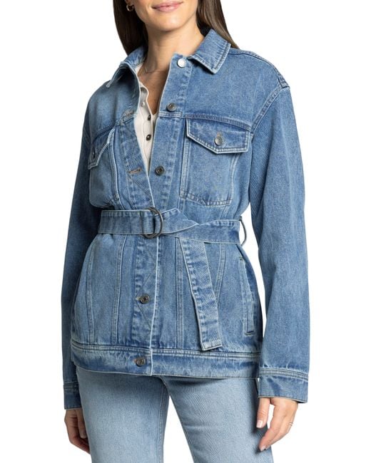 Thread & Supply Blue Nevada Belted Denim Jacket