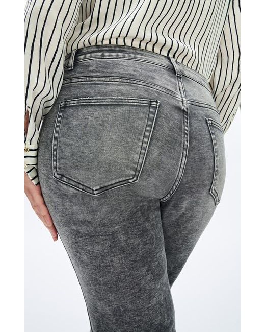 Bayeas Gray High Waist Ankle Slim Straight Leg Jeans