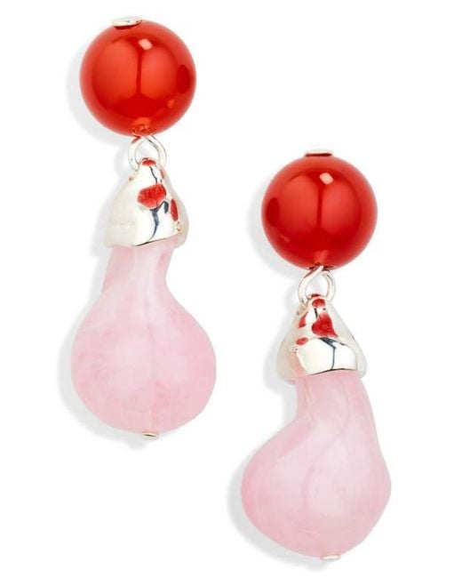 Completedworks Red Beaded Drop Earrings