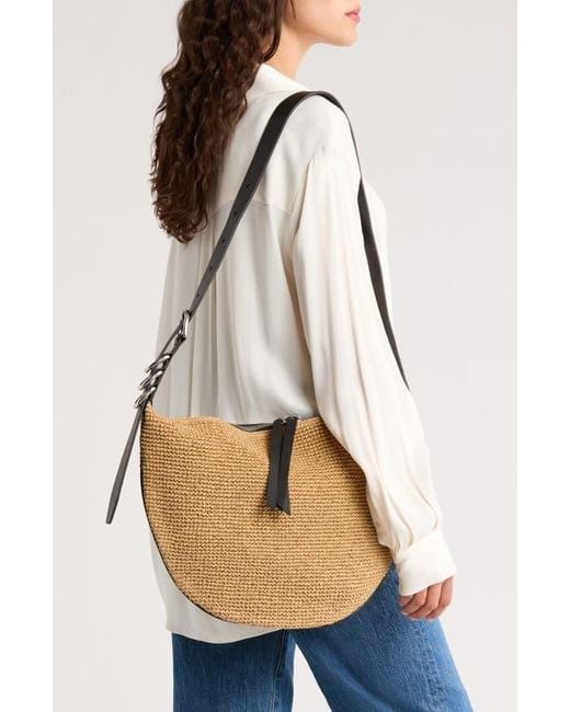 Rag & Bone Natural Medium Mercer Woven Straw Hobo Bag