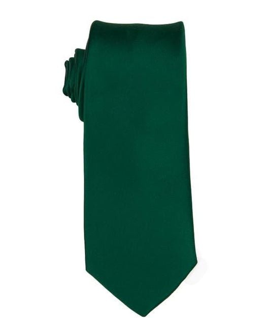 Brooklyn Brigade Green Solid Satin X-Long Tie for men