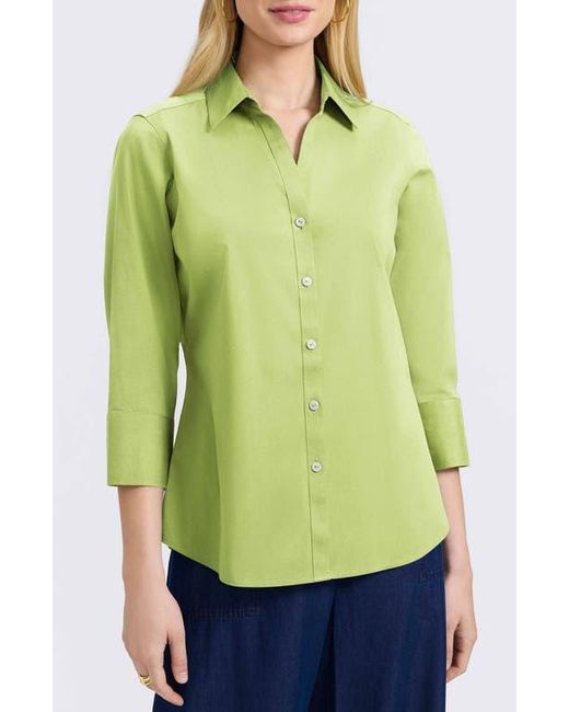 Foxcroft Green Mary Button-Up Blouse