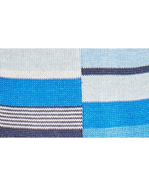 Bugatchi Blue Geo Pattern Cotton Blend Dress Socks for men