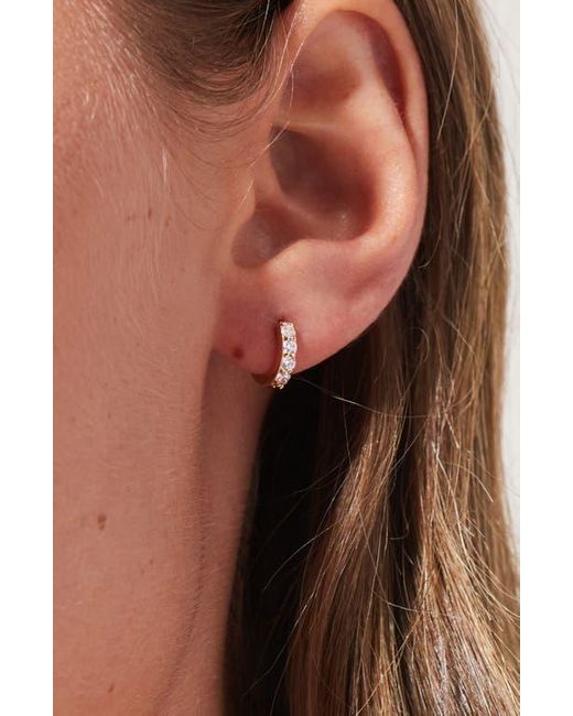 Ana Luisa Metallic Suzanne Cubic Zirconia Huggie Hoop Earrings