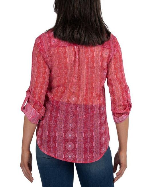 Kut From The Kloth Red Jasmine Chiffon Button-Up Shirt
