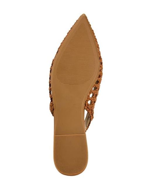 Yosi Samra Natural Vera Slingback Pointed Cap Toe Flat