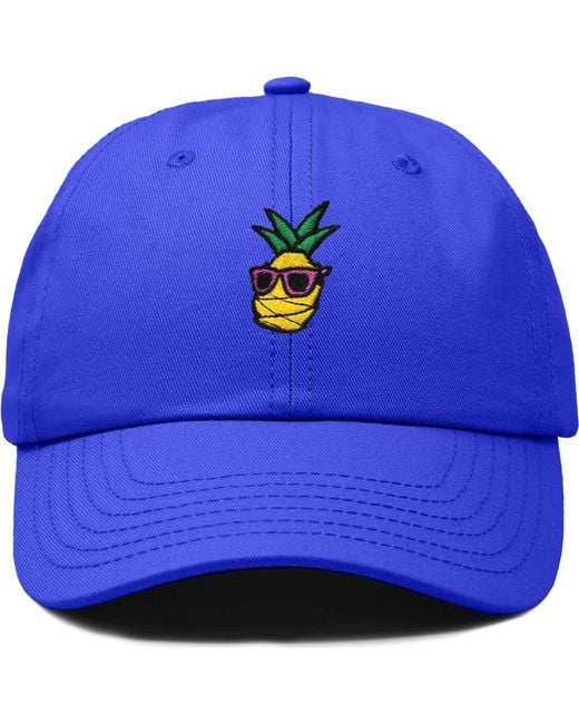 Alix Blue Pineapple Embroidered Dad Hat for men