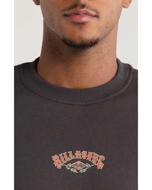 Billabong Black Short Sands Crewneck Sweatshirt for men