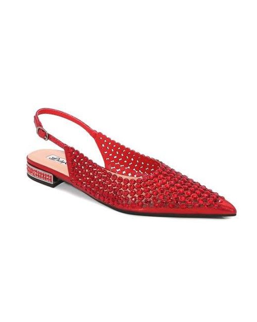 Lady Couture Red Rhinestones Slingback With Multi Jewel Heel Pump