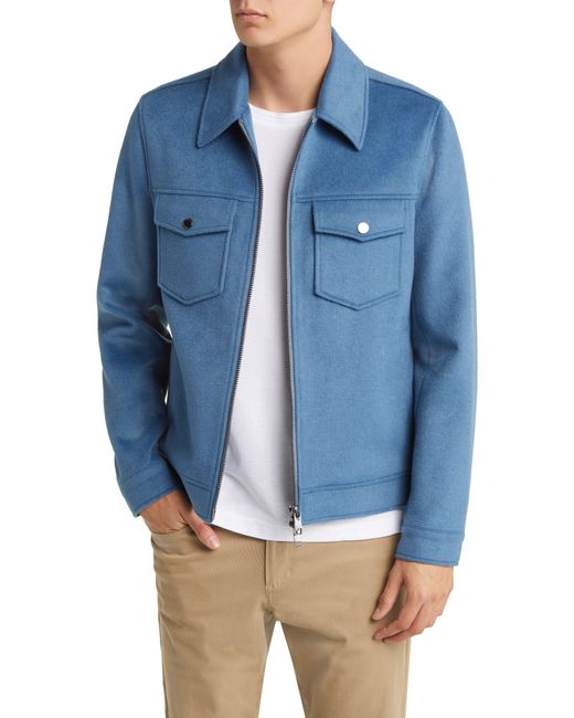 Ted Baker Blue Somerss Wool Blend Trucker Jacket for men