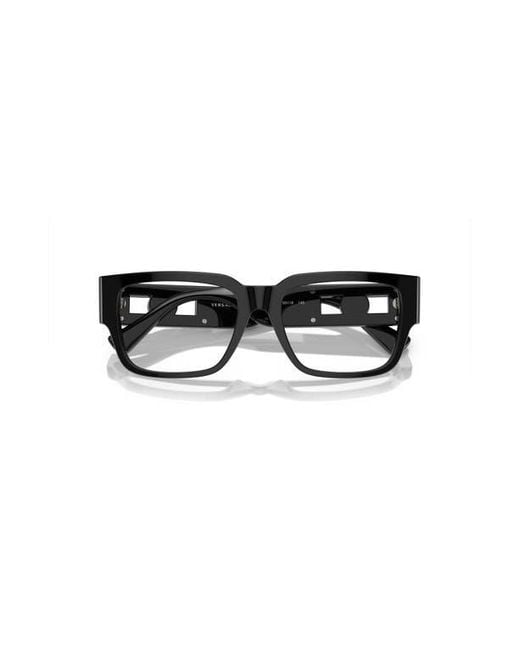 Versace Black 53Mm Square Optical Glasses for men