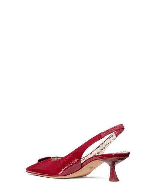 Kate Spade Red Lover Crinkle Patent Leather Slingback Pump