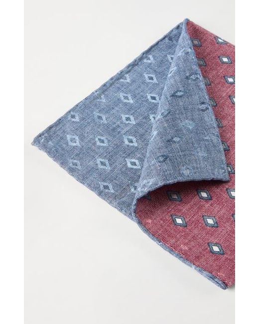 Brunello Cucinelli Purple Silk Pocket Square With Pattern for men