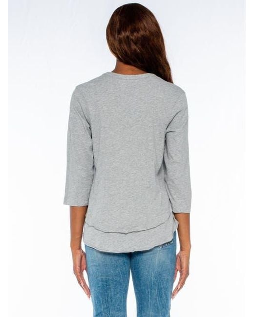 Wilt Red Shrunken Crew 3/4 Sleeve Mock Layer Tee