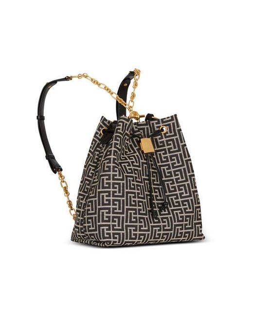 Balmain Black Pulse Monogram Jacquard Backpack