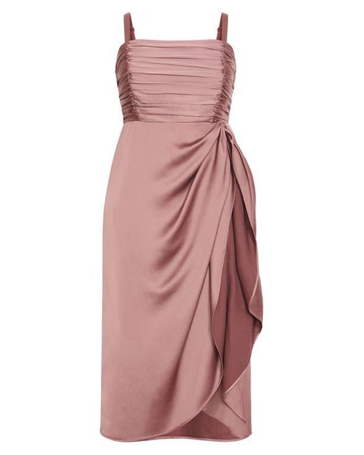 City Chic Pink Ania Gathered Evening Dress