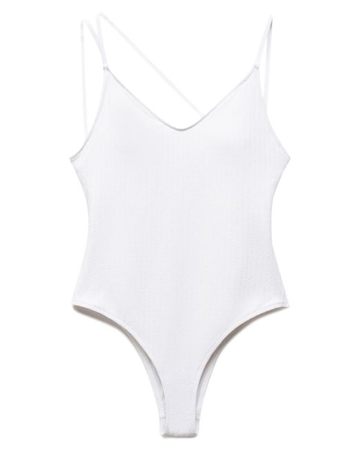 Mango White Positano Strappy One-piece Swimsuit