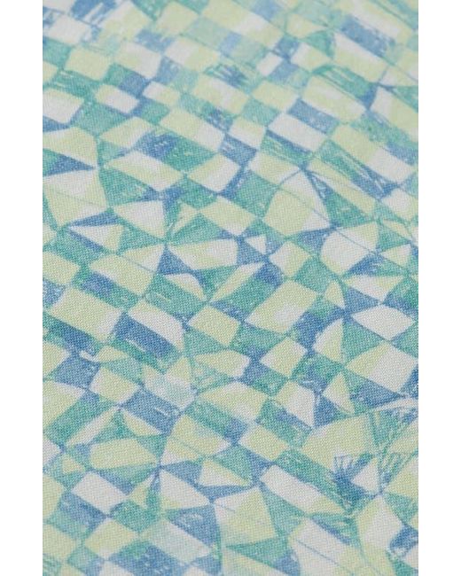 Scotch & Soda Blue Relaxed Fit Print Short Sleeve Button-Up Shirt for men