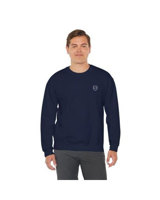 Ledger & Ford Blue Team Player Rugby Embroidered Crewneck for men