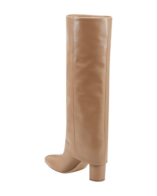 Marc Fisher Brown Leina Foldover Shaft Pointed Toe Knee High Boot