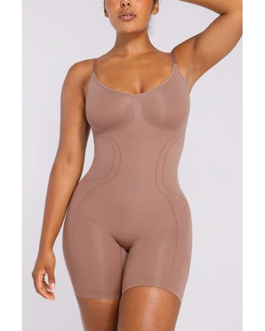 Shapellx Natural Seamless Mid-Thigh Full Shaping Bodysuit