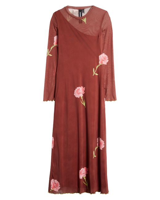 Something New Red Babe Floral Long Sleeve Maxi Dress