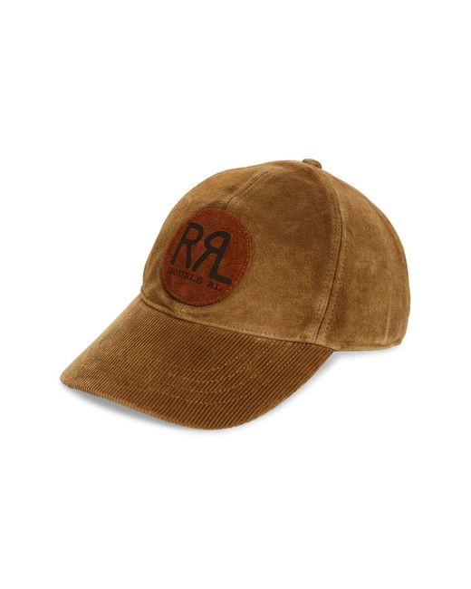 Ralph Lauren Brown Roughout Leather Baseball Cap for men