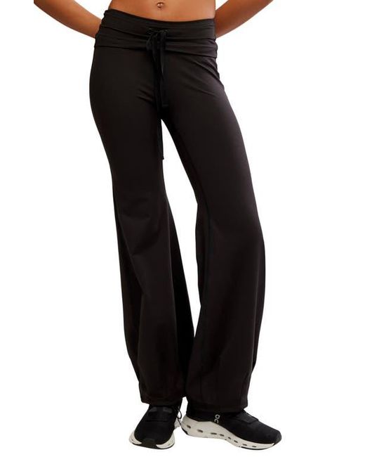 Free People Black Fp Movement Quick Step Drawstring Flare Pants