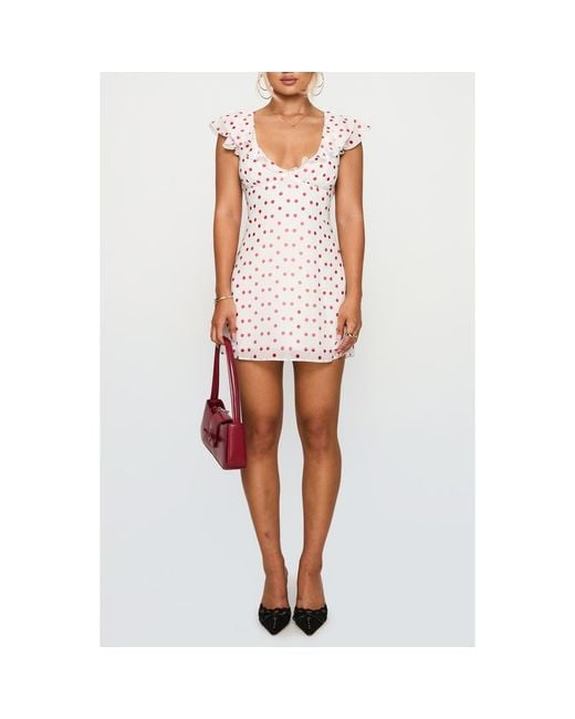 Princess Polly I Guess So Polka Dot Minidress in White | Lyst