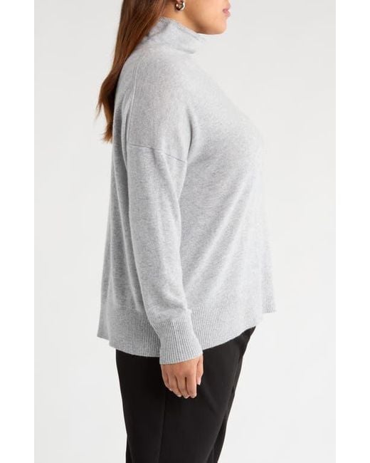Nordstrom Gray Oversize Cashmere Turtleneck Sweater
