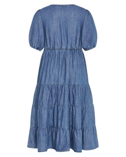 City Chic Blue August Tiered Midi Dress
