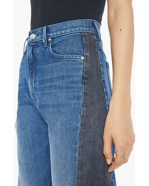 Mother Blue The Half Pipe Flood High Waist Ankle Wide Leg Jeans