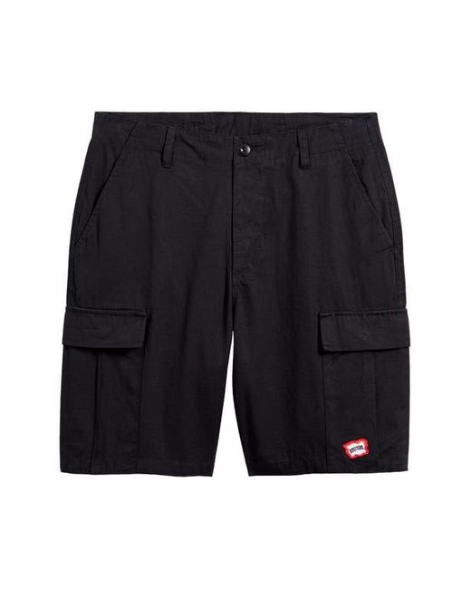 ICECREAM Black Destro Cotton Ripstop Cargo Shorts for men
