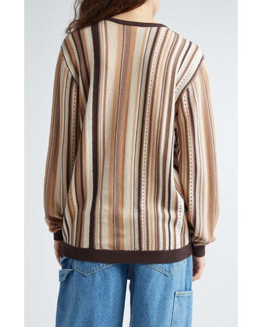 Saks Potts Multicolor Kira Stripe Merino Wool Sweater
