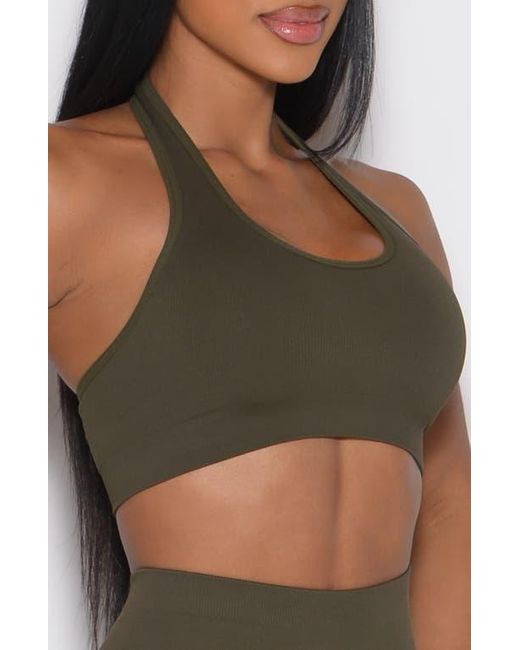 Bombshell Sportswear Green Rib Backless Bra