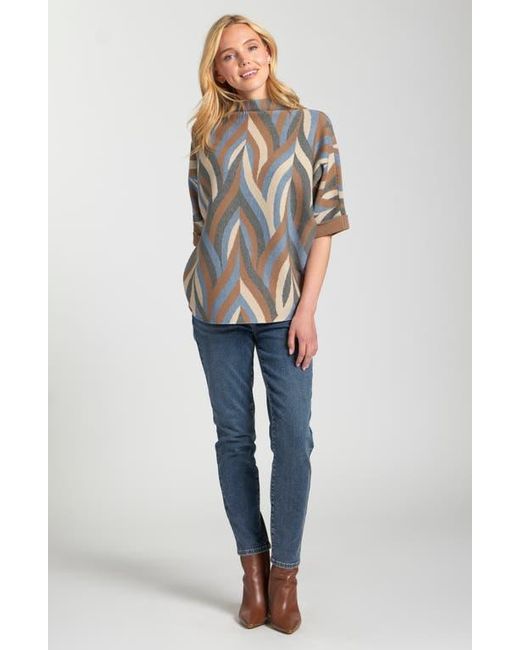 Apny Black Interlacing Lines Cowl Neck Sweater