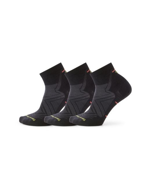 Smartwool Black Run 3-Pack Zero Cushion Ankle Socks