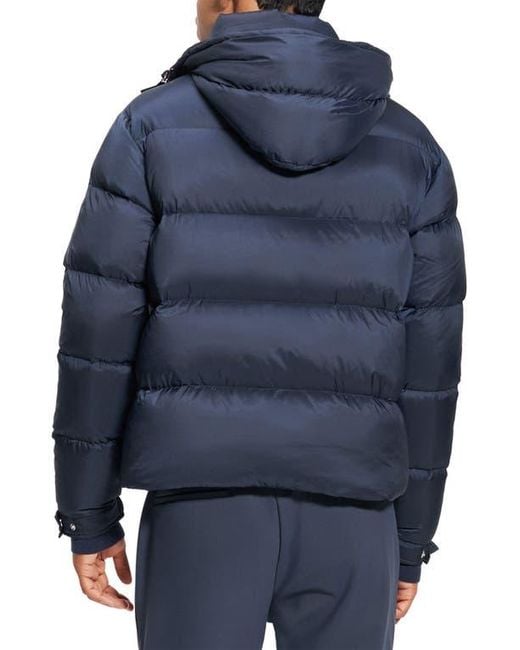 Theory Blue Marquez Puffer Jacket With Removable Hood for men