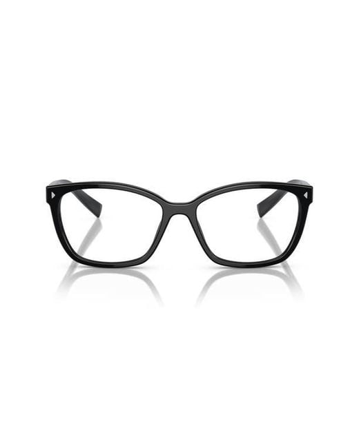 Prada Black 55Mm Rectangular Optical Glasses