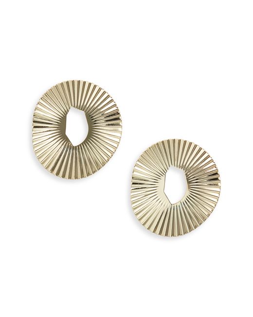 Nordstrom Metallic Pleated Circle Statement Earrings
