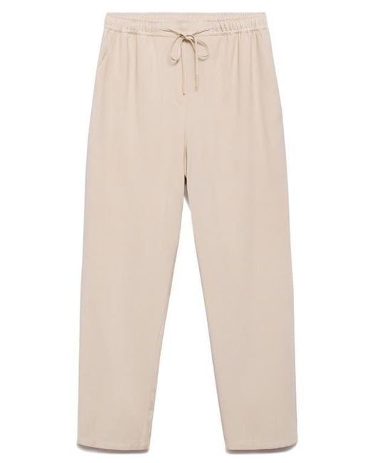 Mango Natural Elastic Waist Flowy Pants