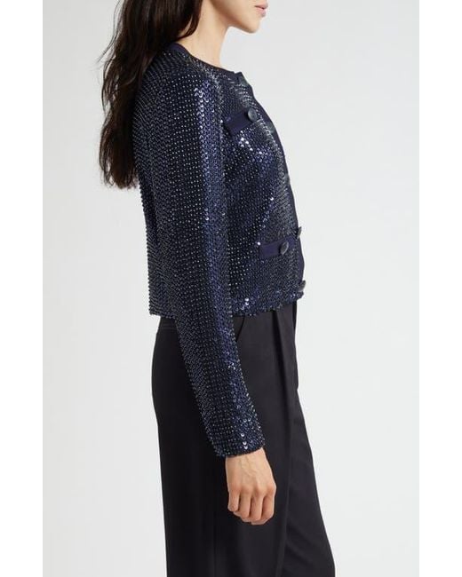 Ramy Brook Blue Anna Sequin Jacket