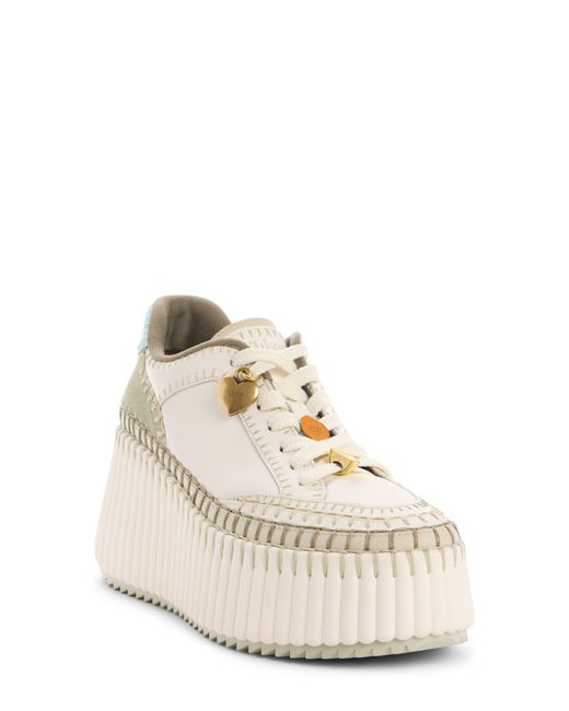 Chloé Metallic Nama Platform Wedge Sneaker