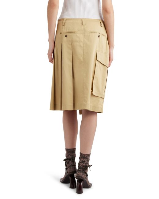 Dries Van Noten Natural Skilt Pleated Cargo Wrap Skirt