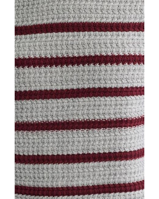 525 Gray Brooks Stripe Cotton Pullover Sweater