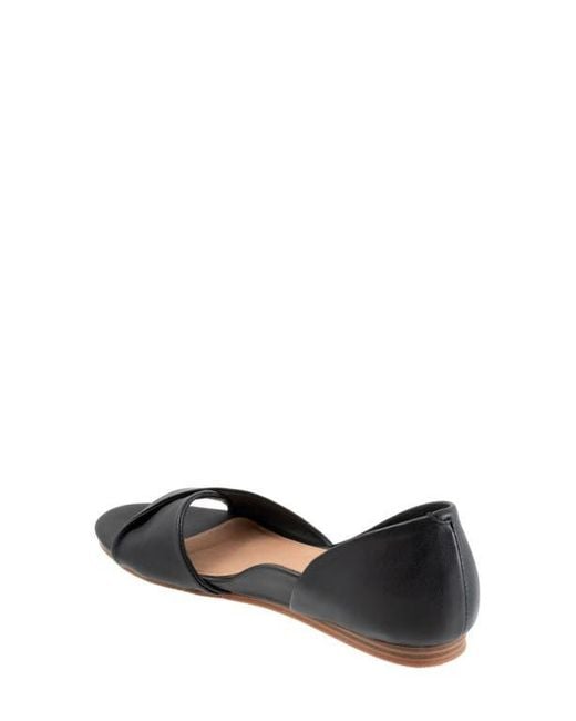 Softwalk® Black Cypress Open Toe Flat