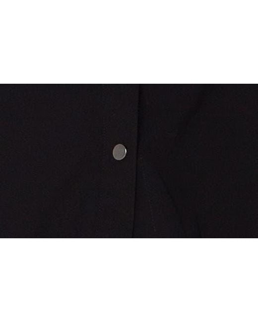 Liverpool Los Angeles Black Puff Sleeve Knit Snap-Up Shirt
