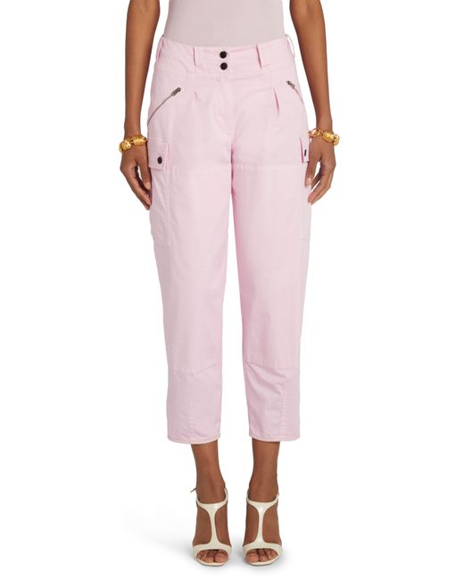 Tom Ford Cotton Stretch Twill Crop Cargo Pants in Pink | Lyst